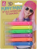 Puffy paint pennen 6 stuks | Verf pennen | Verf pen