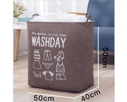 SUNMOOL Wasmand - Waszak - Laundry bag - Laundry basket - Opvouwbaar - 100 Liter - Bruin
