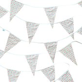 BINK Bedding Stoffen Slinger - Vlaggenlijn Birdie model XXL (10 mtr, 21 vlaggetjes) - slinger van stof - katoen - feest - decoratie - party - kinderkamer decoratie - vlaggenlijn van stof - handgemaakt & duurzaam