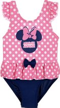 Disney Minnie Mouse badpak - baby/peuter - polkadots - roze/donkerblauw - maat 86 (24 maanden)