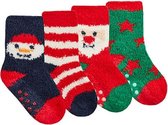 4-pack Fleece Kerstsokken met gripprofiel - Mt 15/18