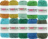 Hoooked Soft Cotton DK kleurenbundel Groen 10 x 50 gr. / 85 m.