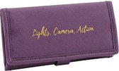 CGB Giftware Willow & Rose Lights, Camera, Action Purple Jewellery Roll | from Willow & Rose Range | Travel | Jewellery Pouch | Ladies | Gift