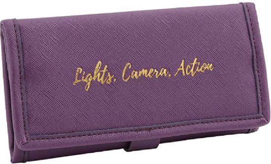 CGB Giftware Willow & Rose Lights, Camera, Action Purple Jewellery Roll | from Willow & Rose Range | Travel | Jewellery Pouch | Ladies | Gift