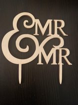 MR & MR Husbands to be (wood) - Taart topper (hout)
