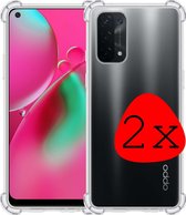 Oppo A74 5G Hoesje Silicone Shock Case - Oppo A74 5G Case Transparant Siliconen Hoes - Oppo A74 5G Hoes Cover - Transparant - 2 Stuks