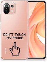 Leuk TPU Back Case Xiaomi 11 Lite NE 5G | Xiaomi Mi 11 Lite Hoesje Finger Don't Touch My Phone