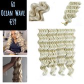 Vlechthaar braids Braiding hair 6 pakken deep wave Ocean wave 55cm zacht &klitvrij haar #613