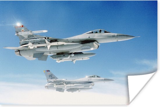 Poster Twee vliegende militaire vliegtuigen - 60x40 cm