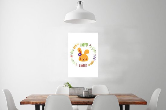 Citation de Pasen Happy Pâques avec le lapin de Pâques 60x90 cm