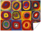 Poster Vierkanten met cirkels; een kleurenstudie - schilderij van Wassily Kandinsky - 40x30 cm