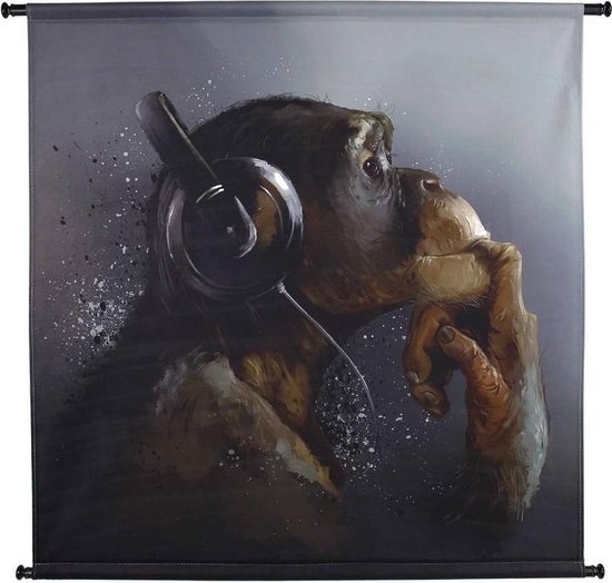 Tapisserie murale HD Collection Singe Casque audio 3x105x102cm