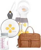 Medela Swing Maxi FLEX 2021 dubbele elektrische borstkolf met oplaadbare accu met kolftas, koeltas en 6 moedermelkbewaarflesjes - Bruin
