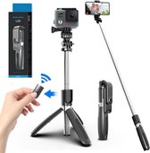 Bluetooth Selfie Stick 3-in-1 - Tik Tok - Selfiestick Universeel - Tripod - Monopod - Met afstandsbediening - Geschikt voor: Samsung & iPhone - Smartphone en Action Camera