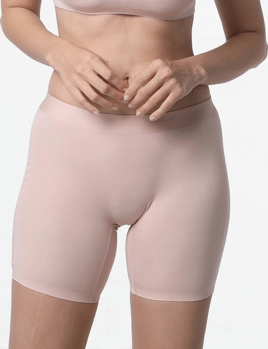 Dames boxer lange pijpjes MicroModal naadloos buff beige | Ollies Fashion