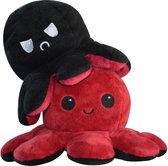 Royal Luxury® Octopus Mood Knuffel Omkeerbaar - Zwart/Rood