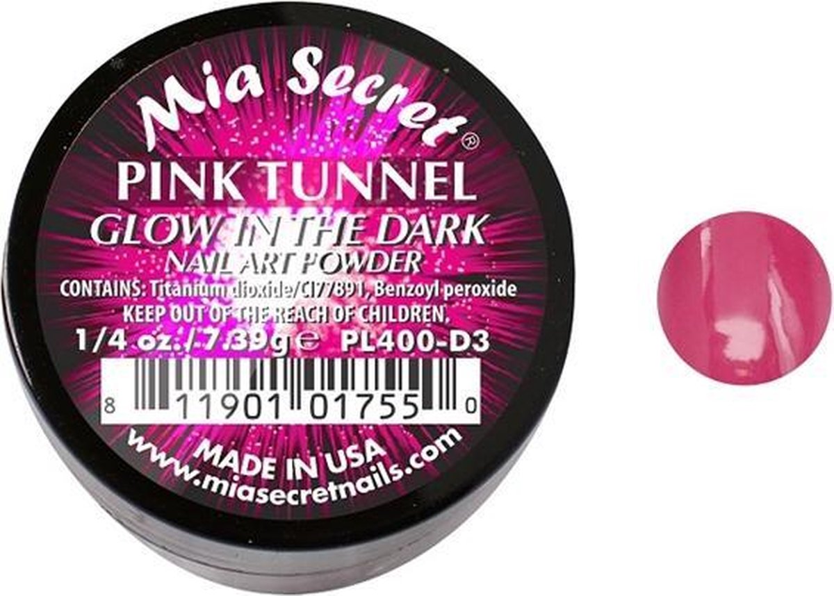 Glow in the Dark Acrylpoeder Pink Tunnel