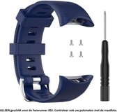Donker Blauw siliconen sporthorlogebandje voor de Garmin Forerunner 45S – Maat: zie maatfoto - horlogeband - polsband - strap - siliconen - dark blue rubber smartwatch strap