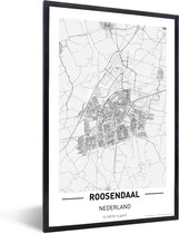 Affiche avec cadre Plan de la ville Roosendaal - 80x120 cm - Carte