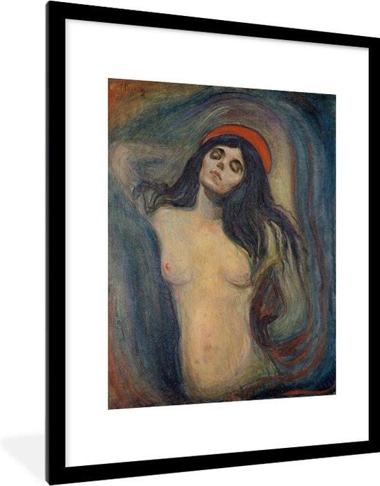 Fotolijst incl. Poster - Madonna - Edvard Munch - 60x80 cm - Posterlijst
