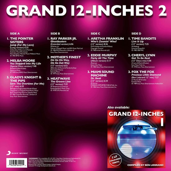 Sony Music Grand 12 Inches 2 - LP met club-klassiekers van Ben Liebrand ...