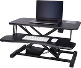 FlexyStands™ Sit-Stand Desk Elektrisch - Laptoptafel - Zit Sta Bureau - Computertafel - Zit Sta Verhoger - Bureautafel - Groot Scherm en Toetsenbord Blad - Ruimte voor 2 Schermen - Nieuw Model