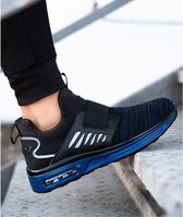 Werkschoenen Dames / Heren - Veiligheidsschoenen Dames - Veiligheidsschoenen Heren - Veiligheidsschoenen Sneakers - Unisex - Sportief - Lichtgewicht- S1P - Maat 42 - Zwart/Blauw