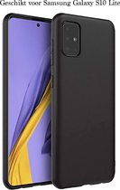 Samsung S10 Lite Hoesje - Samsung galaxy S10 Lite hoesje zwart siliconen case hoes cover hoesjes