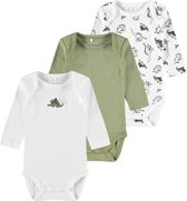 NAME IT NBMBODY 3P LS LODEN DINO Jongens Rompertje - Maat 50