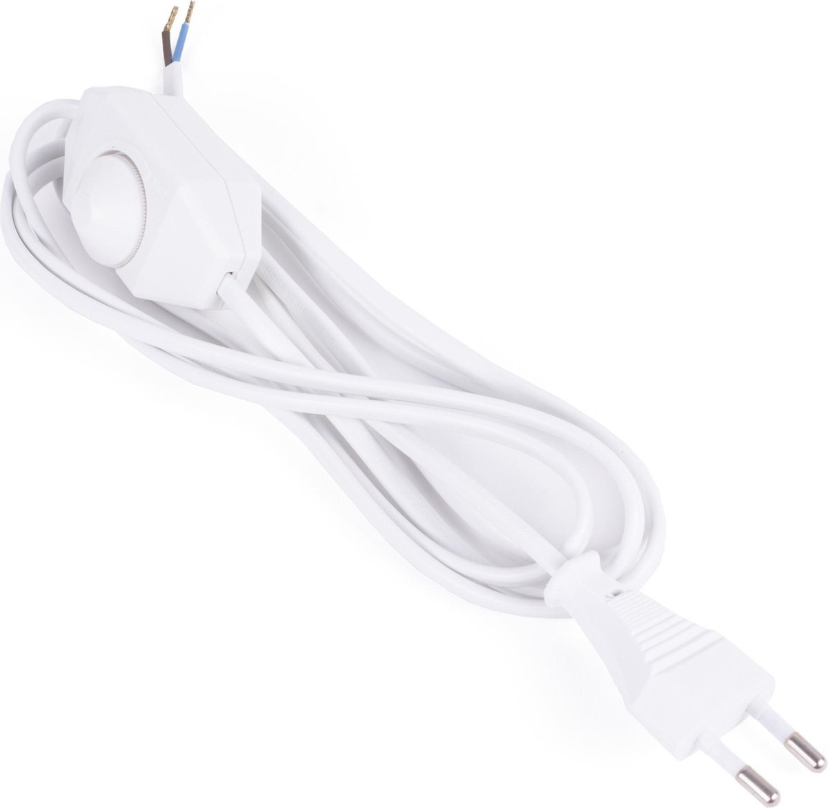Benson Stroomsnoer met Stekker & Vloerdimmer - Wit - 2 meter