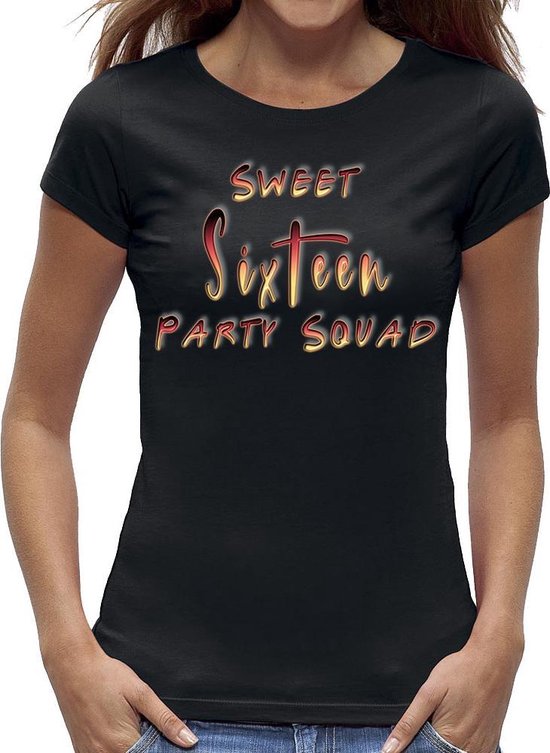 16 verjaardag shirt dames  / Maat XS / Sweet sixteen t-shirt / 16 jaar cadeau / Party Squad / NYF the Label