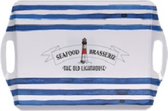 La Côte blauw wit gestreept rechthoekig dienblad 45 x 30 cm: Seafood Brasserie