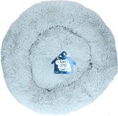 Let's - Donut Hondenkussen - Fluffy en Zacht - Lichtgrijs - Superzacht, heerlijk warm en comfortabel - L
