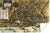De historische stadskaart van Nijmegen Poster - Plattegrond 30x20 cm - klein - Foto print op Poster (wanddecoratie woonkamer / slaapkamer) / Europese steden Poster