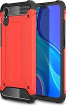 Mobigear Hoesje geschikt voor Xiaomi Redmi 9A Telefoonhoesje Hardcase | Mobigear Outdoor Backcover Shockproof | Schokbestendig Redmi 9A Telefoonhoesje | Anti Shock Proof - Rood