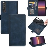 Sony Xperia 1 III hoesje - MobyDefend Luxe Wallet Book Case (Sluiting Zijkant) - Blauw - GSM Hoesje - Telefoonhoesje Geschikt Voor: Sony Xperia 1 III