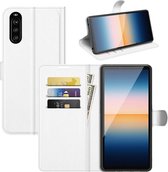 Sony Xperia 10 III hoesje - MobyDefend Kunstleren Wallet Book Case - Wit - GSM Hoesje - Telefoonhoesje Geschikt Voor: Sony Xperia 10 III