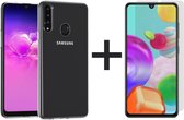 iParadise Samsung Galaxy A42 hoesje transparant siliconen case hoes cover hoesjes - 1x samsung galaxy a42 screenprotector