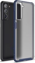 Samsung Galaxy S21 FE Hoesje - Mobigear - Shockproof Serie - Hard Kunststof Backcover - Transparant / Blauw - Hoesje Geschikt Voor Samsung Galaxy S21 FE