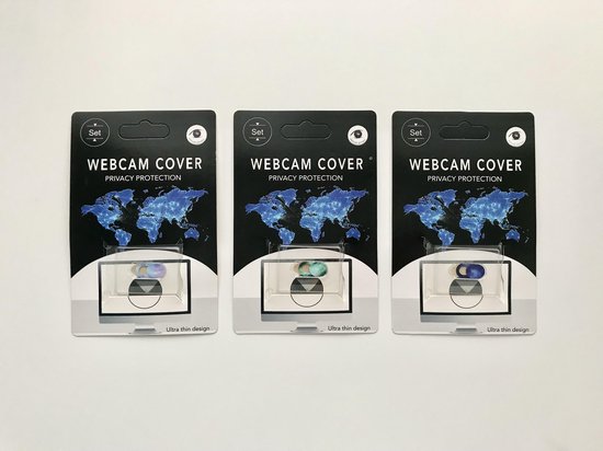 Universeel Ultra Dun Webcam Cover - 3 stuks - Privacy Schuifje - Webcam Slide - Webcam Shutter - Privacy Protection Slider - Geschikt voor Macbook, Laptop, Tablet, Smartphone  - Blauw en Groen en Paars/Blauw - Merkloos