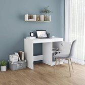 Gutos bureau – kantoortafel – computertafel – werktafel – compact – wit – hoogglans - MDF – 100x50x76 cm – compacte bureautafel – voor volwassenen – computer – met lade - lades