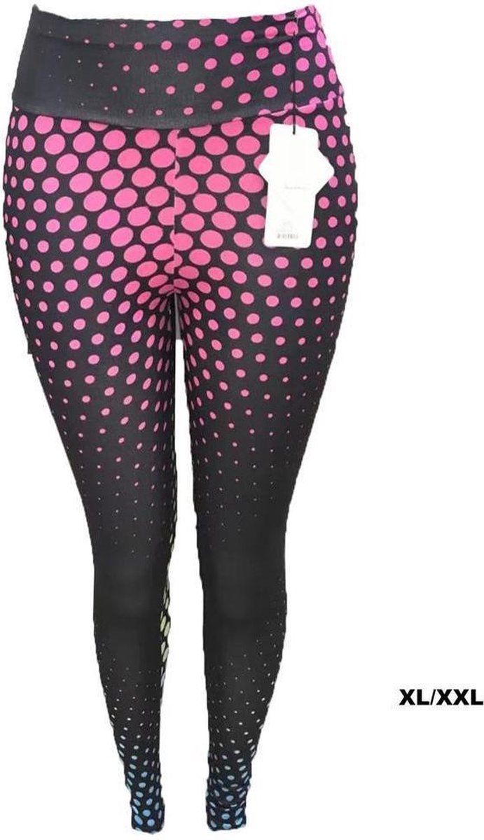 Dames Legging - Sportlegging - High Waist - Stippen - Maat XL/XXL (235) — afbeelding 2
