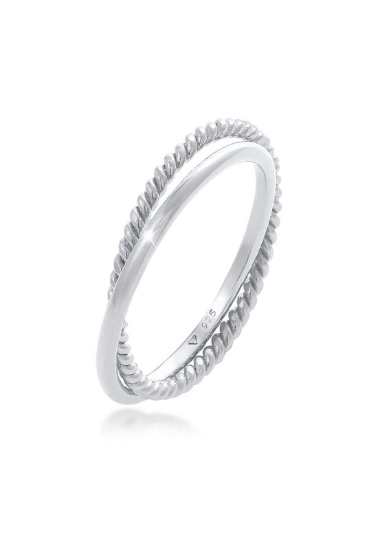 Bagues Femme Elli Ring Wrap Dames Classique Fiiigran Trend Torsadée en Argent Sterling 925 Plaqué Or