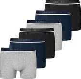 Schiesser 6-pack boxershorts - grijs/blauw/zwart