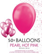 Hot pink - magenta ballonnen metallic | 50 stuks