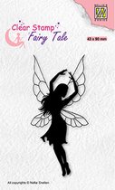 FTCS034 stempel Nellie Snellen - Clearstamp silhouette - Fairy serie - dancing elf 2 - dansende fee