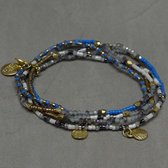 Biba armband zomerse set  goudkleurig blauw - Sieraden sjoppie