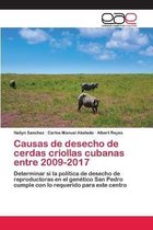 Causas de desecho de cerdas criollas cubanas entre 2009-2017
