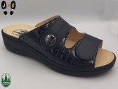 Franken schühe dames slipper, F008 Donker Blauw, H-Breedte, Maat 38