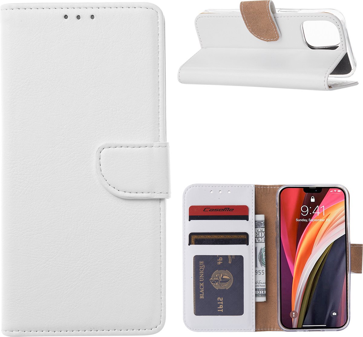 BixB iPhone 12 Mini Hoesje met Pasjeshouder - Wit